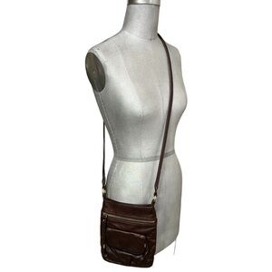 B. Makowsky Burgundy Leather Crossbody Bag A87248